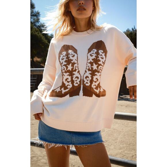 Show Me Your MuMu Sweaters - Show Me Your Mumu Stay Awhile Sweater in Cowboy Boot Knit 1X